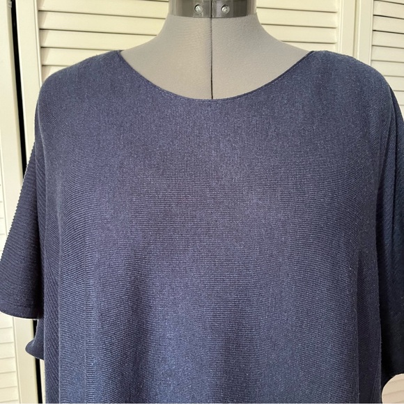 Esprit knit poncho sweater tassel detail Navy - Picture 2 of 11